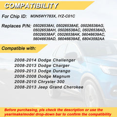 Vurkcy back label with part numbers and FCC ID for easy vehicle match benefit