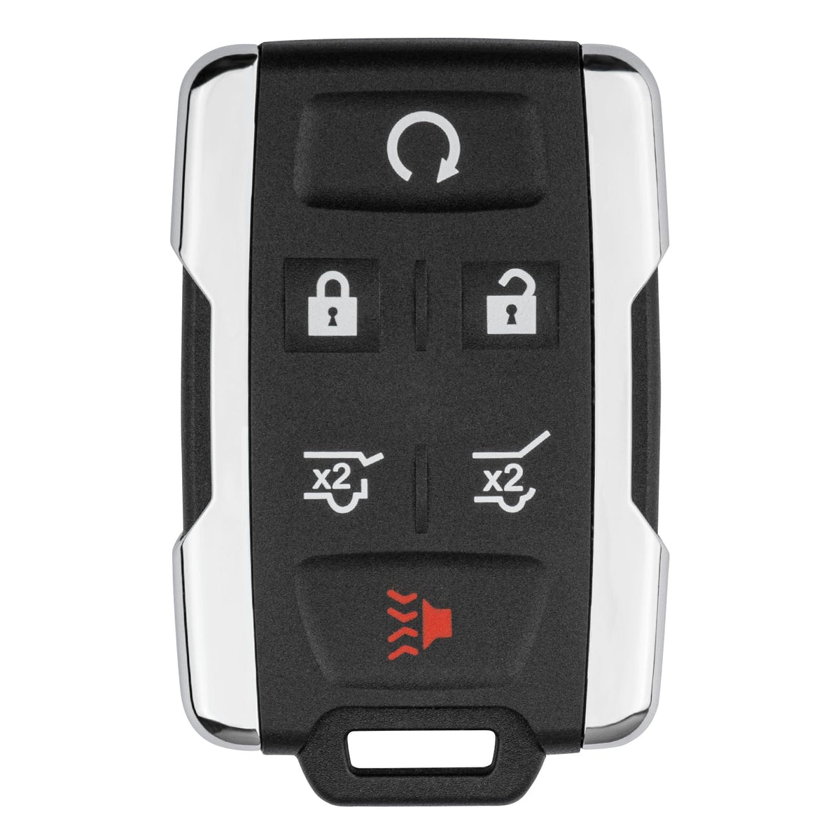 Vurkcy front view of key fob showing button layout and precise fit