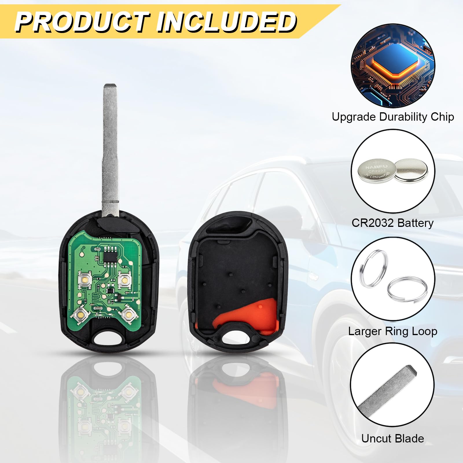 Vurkcy key fob with battery installed illustrating ready‑to‑program convenience