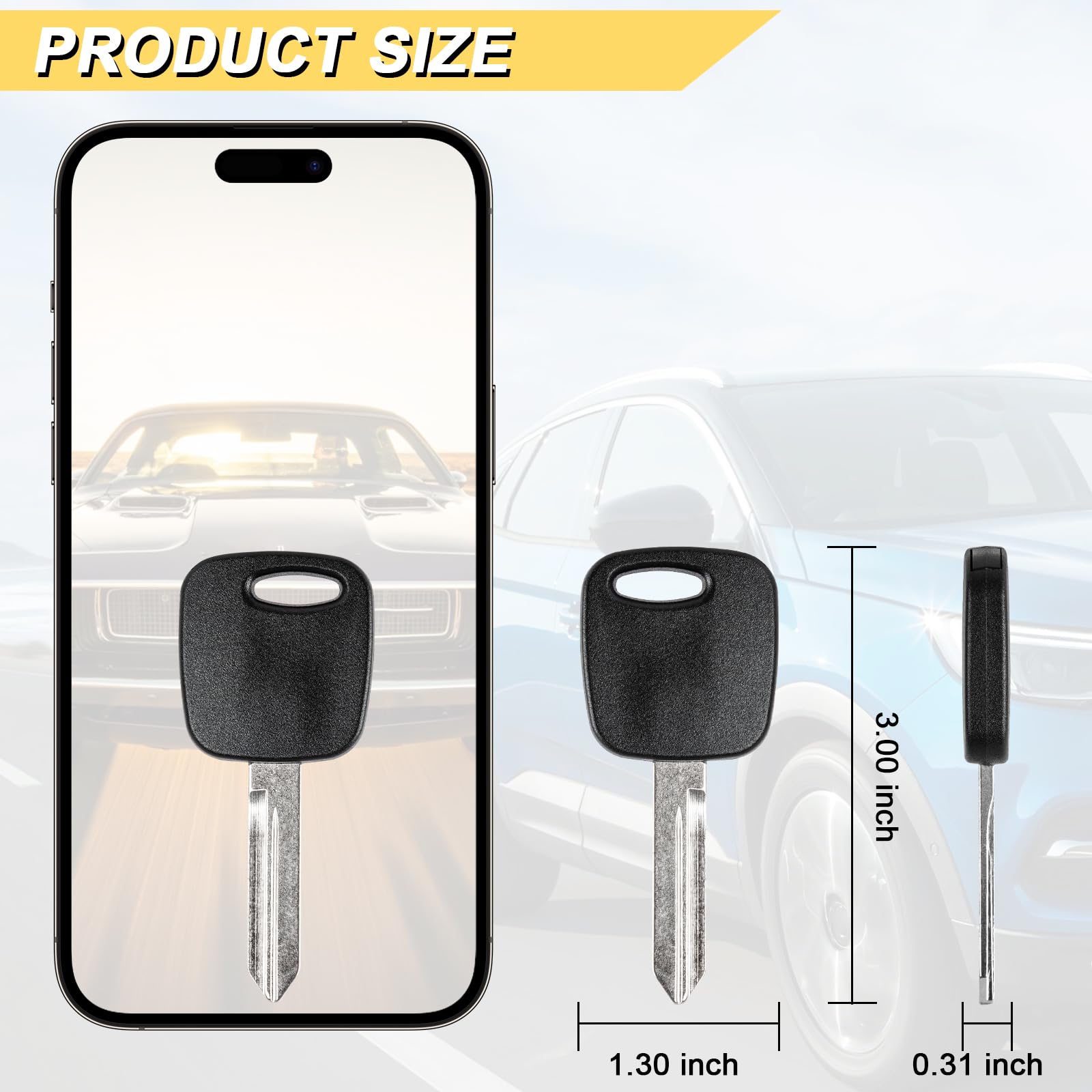 Vurkcy key inserted in car ignition demonstrating compatibility and easy replacement benefit