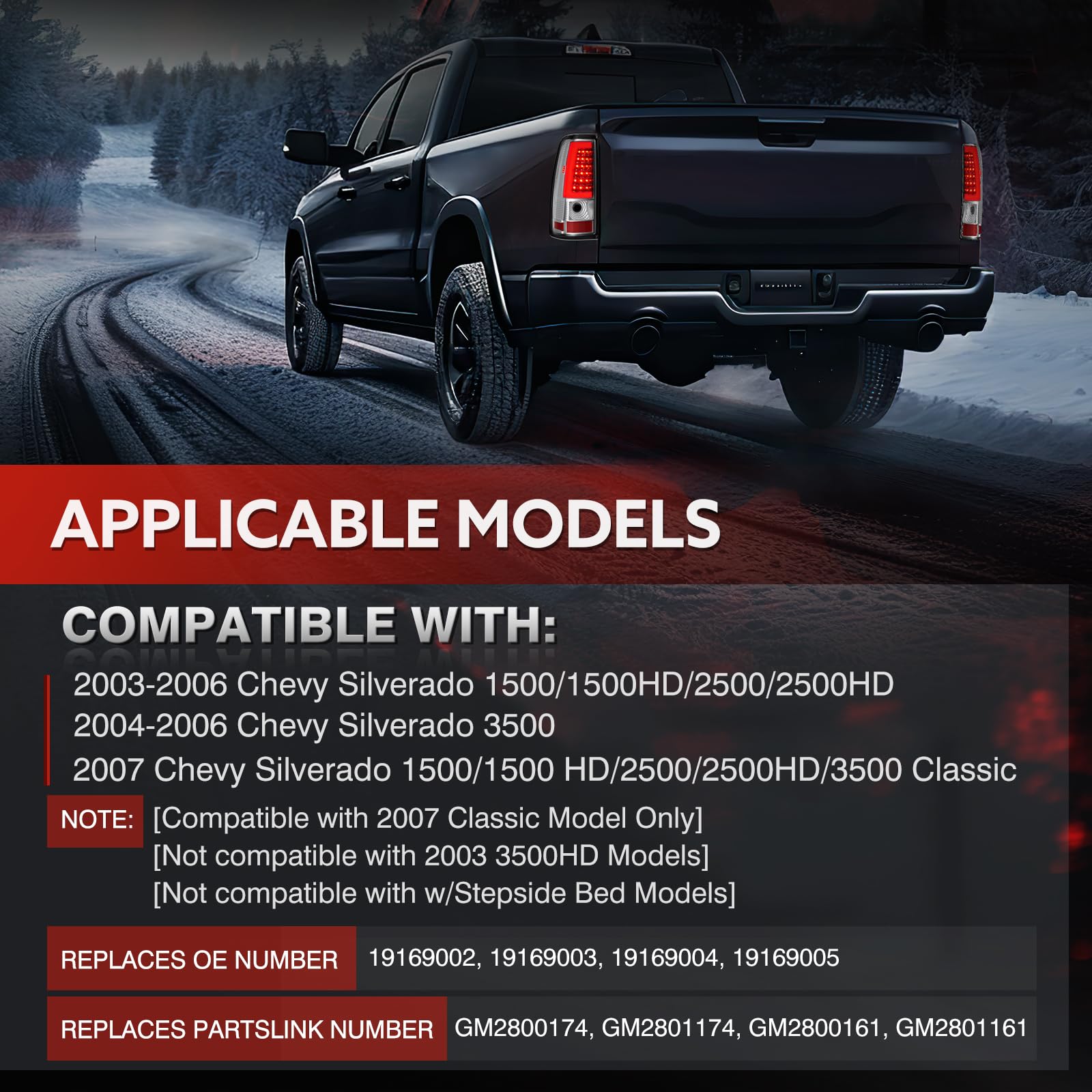 vvavv tail light on Silverado driving showing stylish upgrade and durability