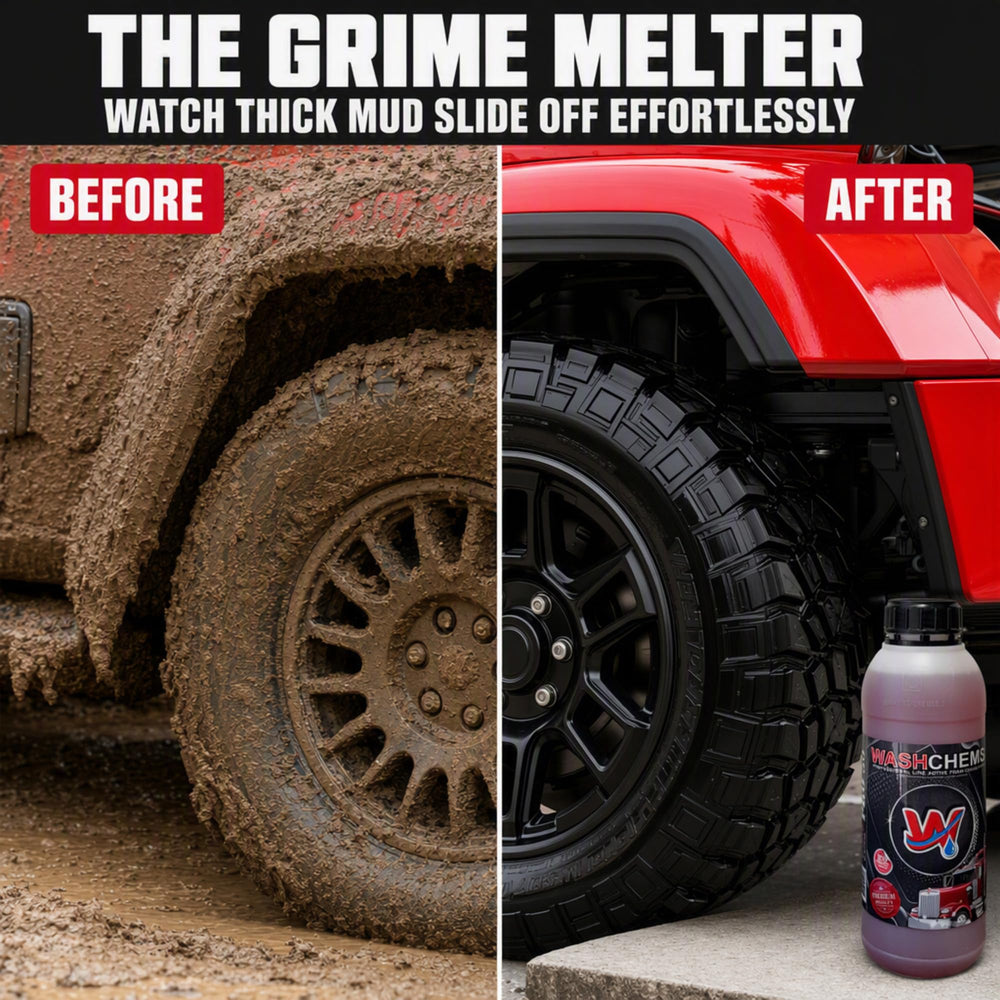 W Pro50 applied with a foam cannon creating full-coverage suds quickly