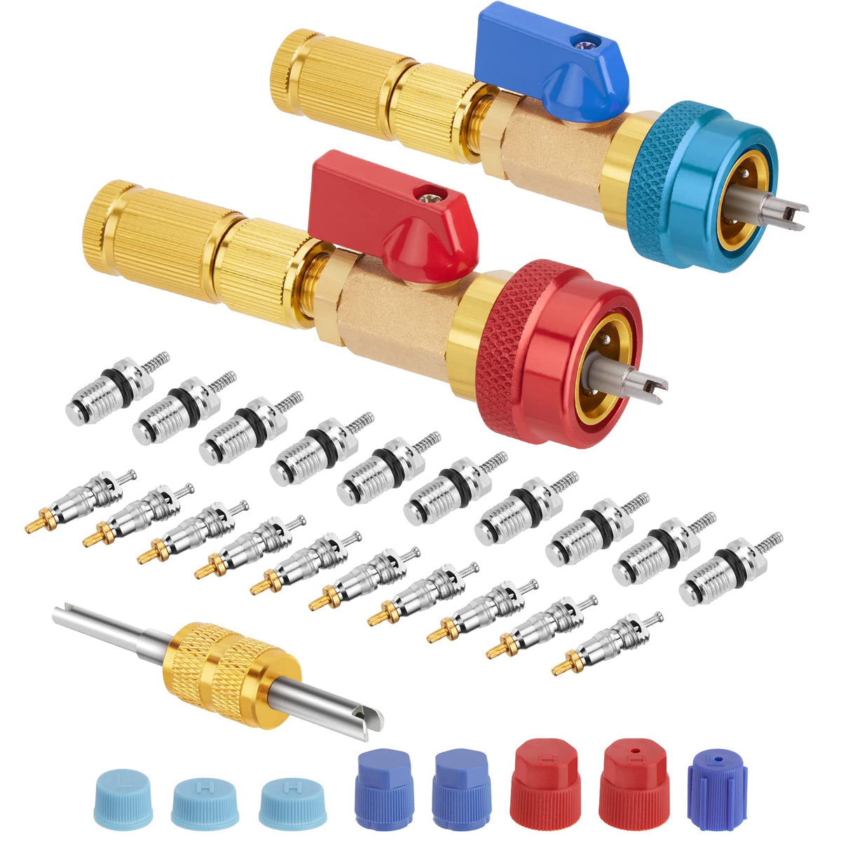 WADEO front packaging showing complete valve core removal kit and quick setup benefit