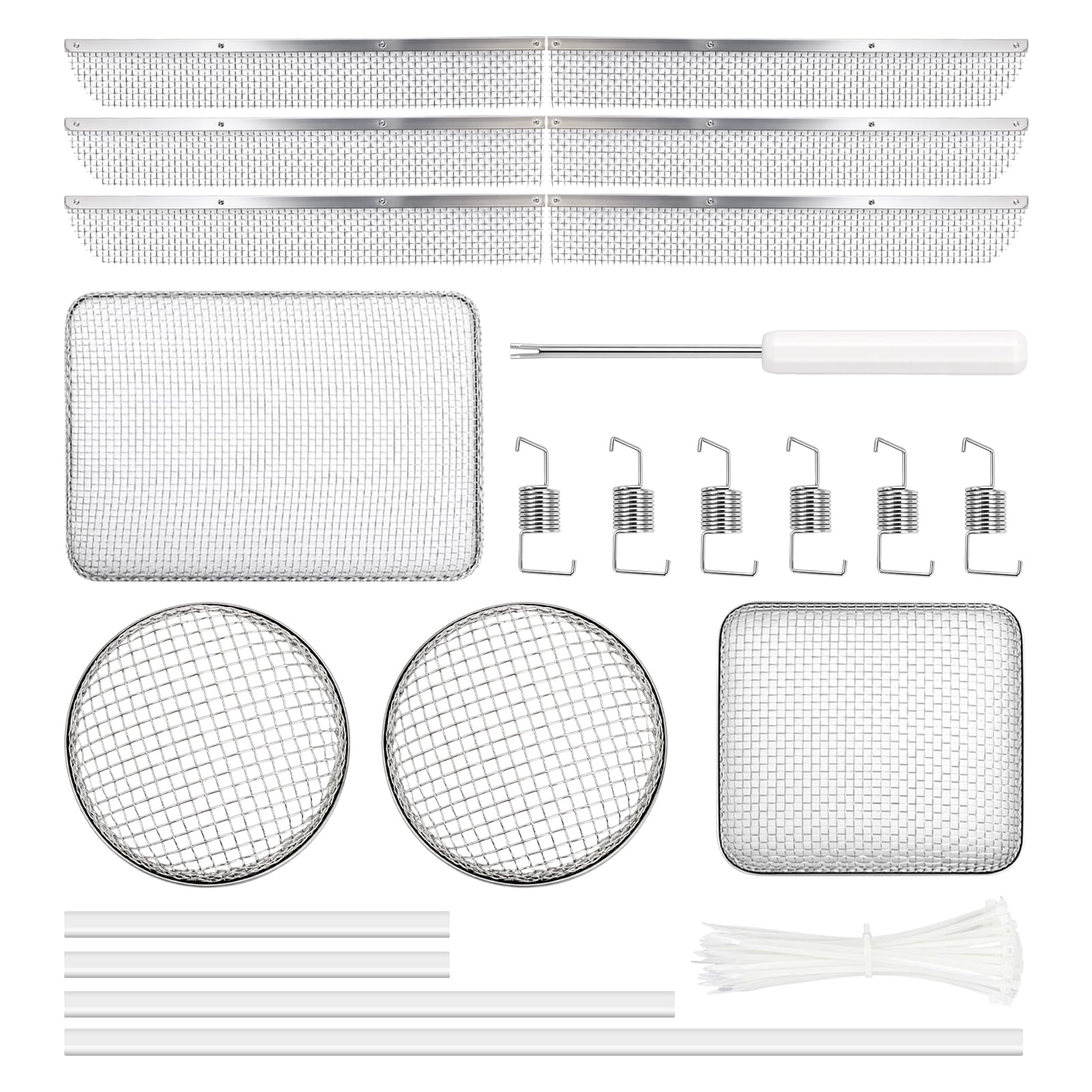 Wadoy front packaging kit showing full vent screen assortment and tools for protection