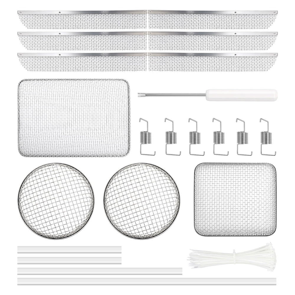 Wadoy front packaging kit showing full vent screen assortment and tools for protection