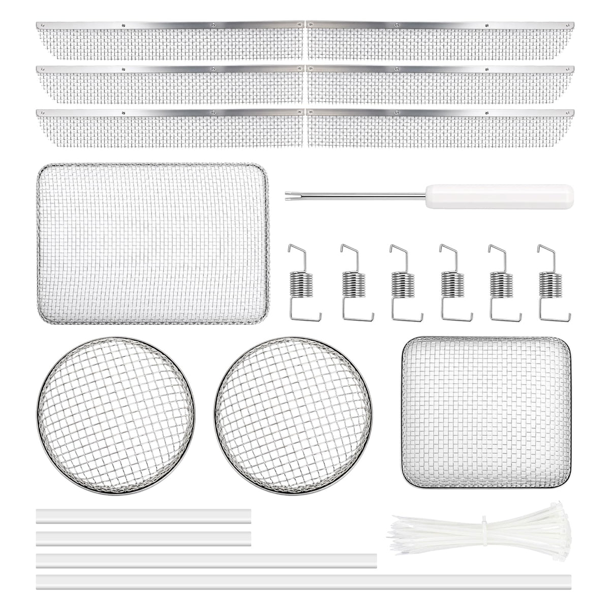 Wadoy front packaging kit showing full vent screen assortment and tools for protection