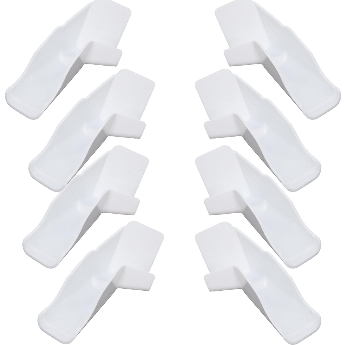 Wadoy front view of white spouts showing all four pieces and easy-fit design benefit