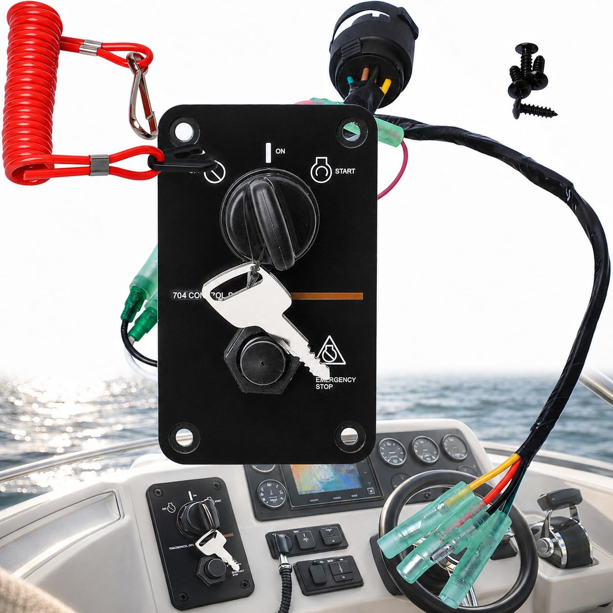 Wadoy front panel key switch showing clean face and easy-read labels, improves control