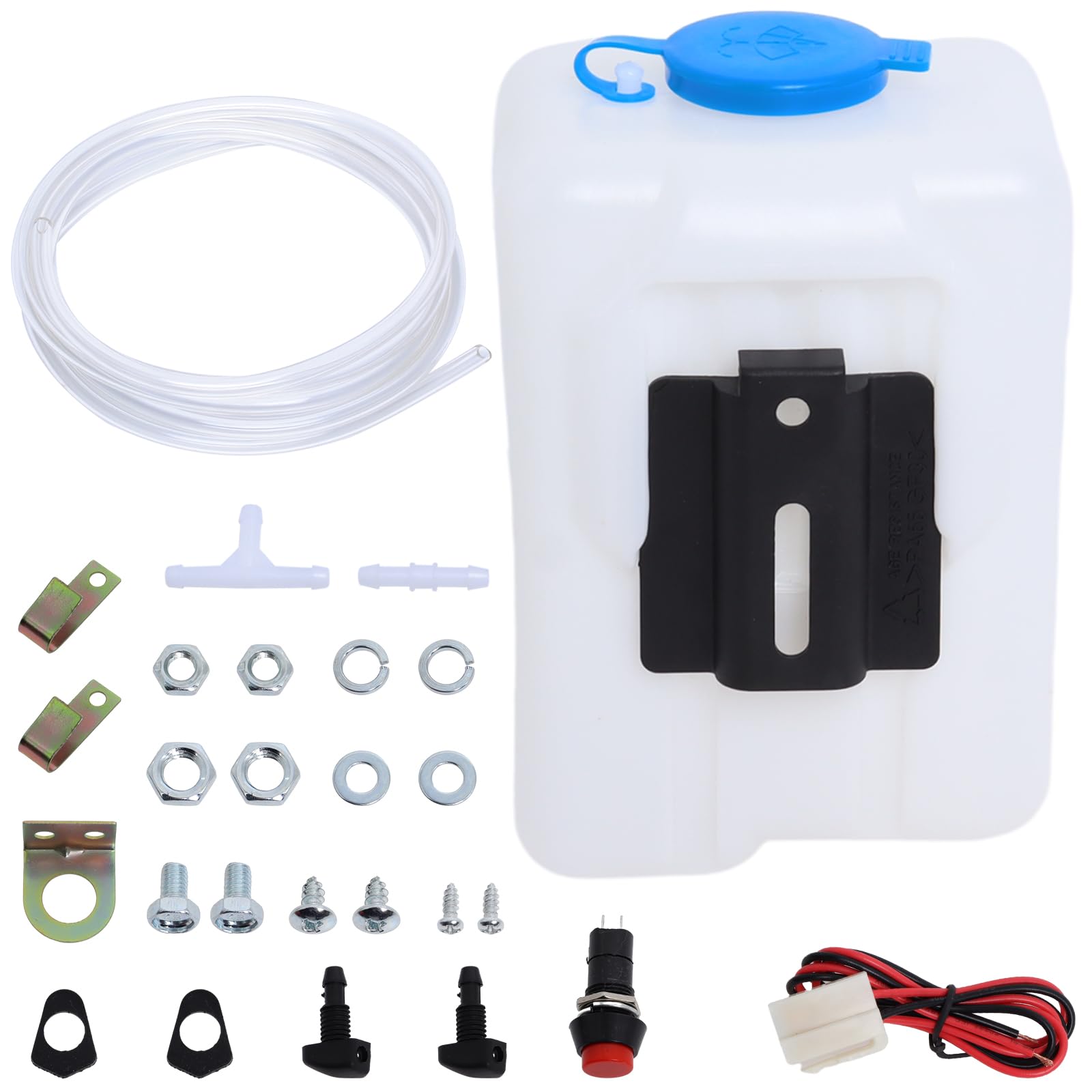 Wadoy front view of complete washer reservoir kit showing full contents and quick replacement benefit