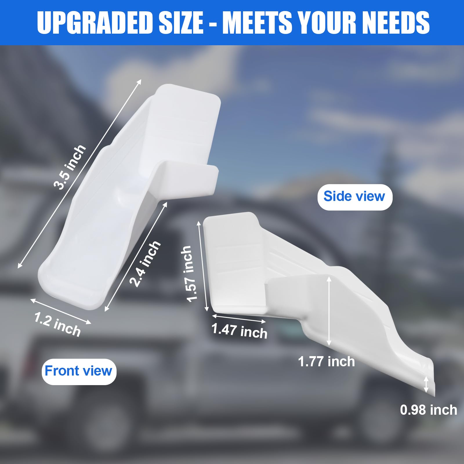 Wadoy installed on RV sideview illustrating clean sidewall and reduced streaking benefit