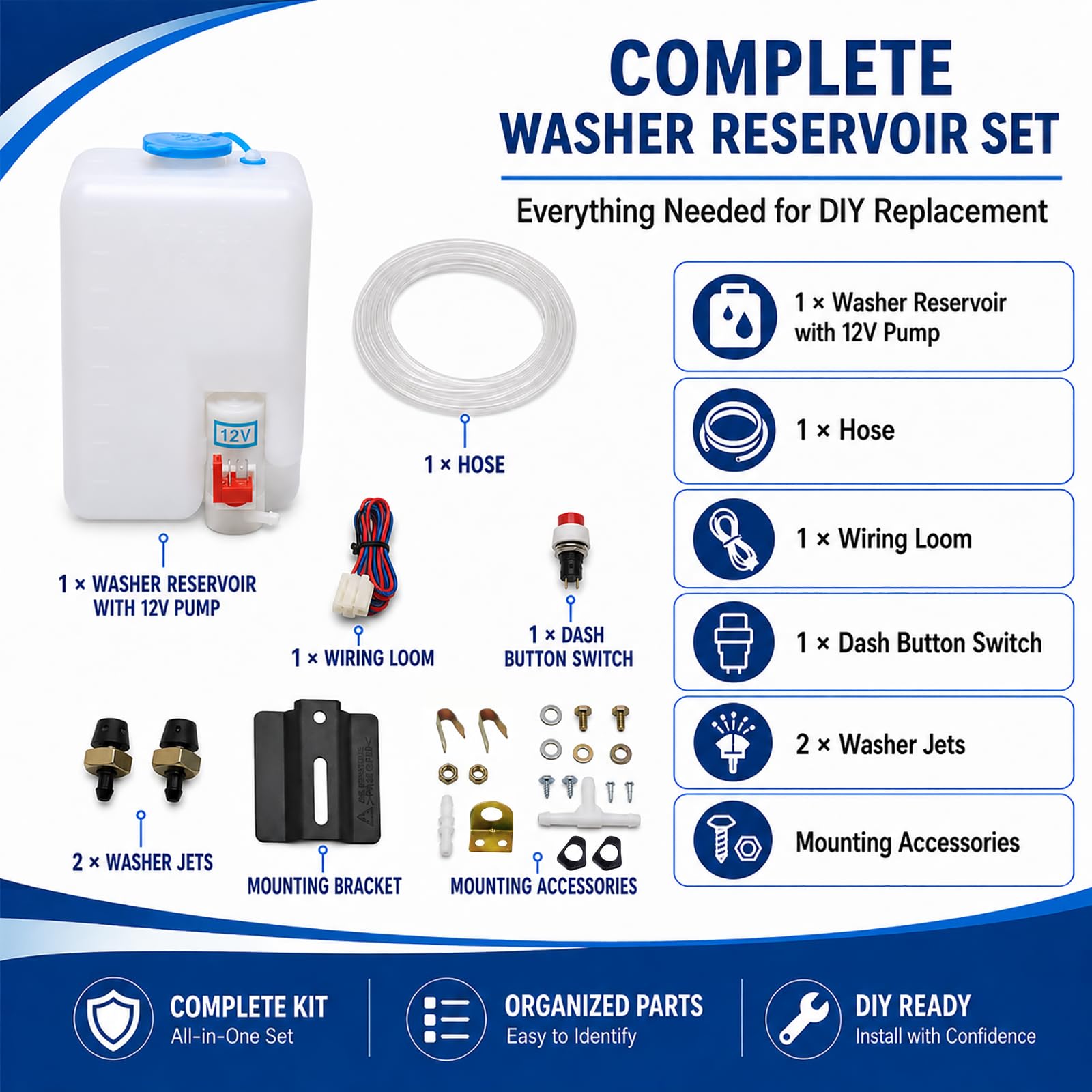 Wadoy mounting bracket and hardware displayed for fast installation