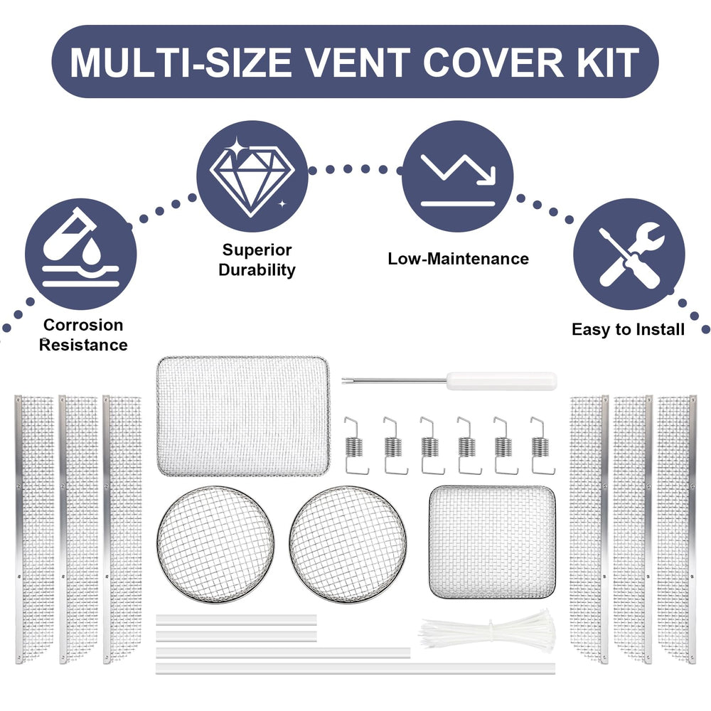 Wadoy vent screens beside ruler showing sizes for correct fitting and easy measurement