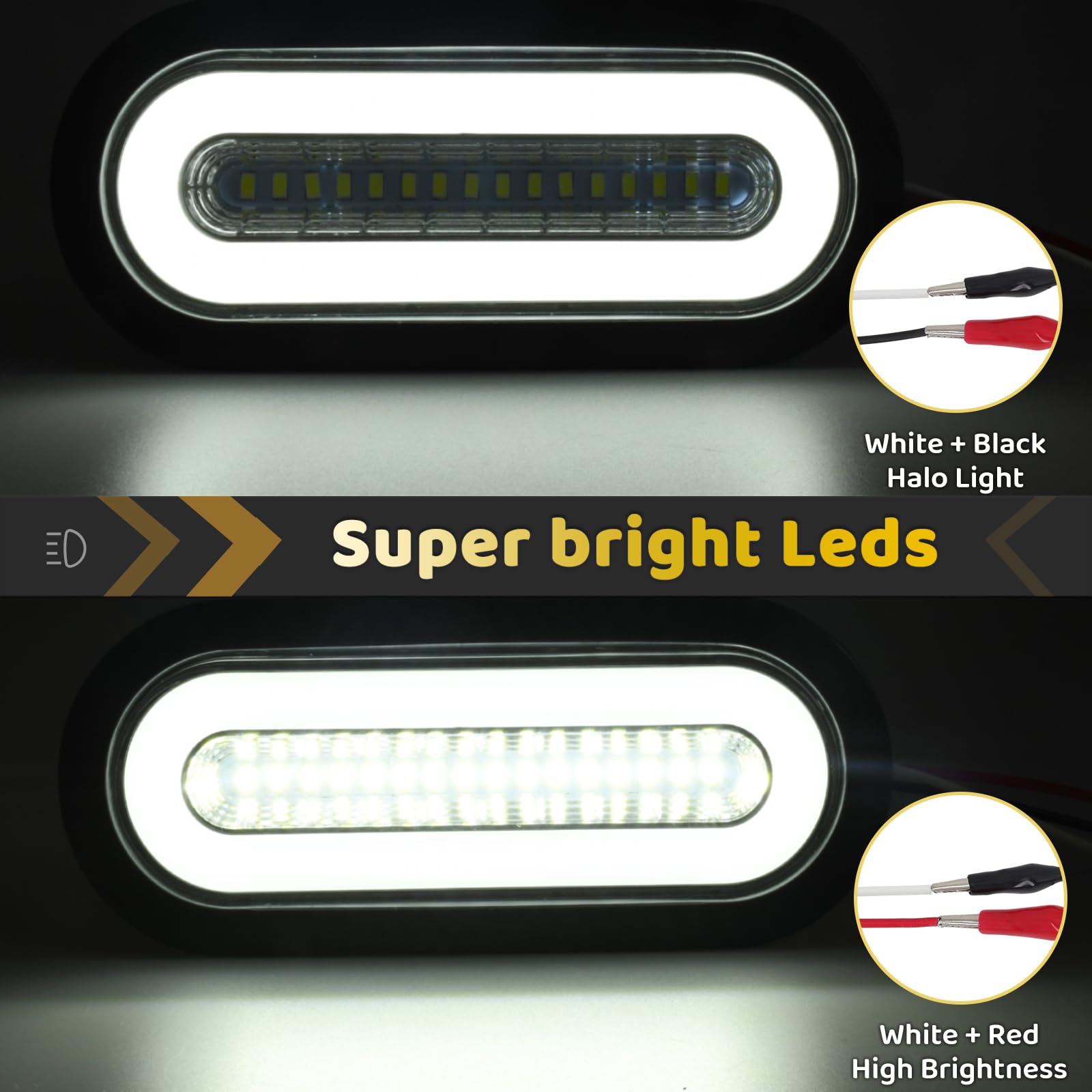 WahMOTOTin close-up of 52 LEDs showing bright output and clarity