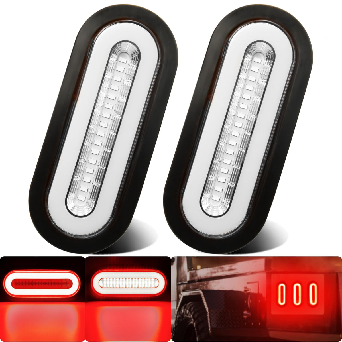 WahMOTOTin front view clear lens oval tail light showing bright LED signal benefit