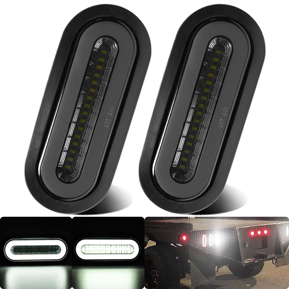 WahMOTOTin front view oval halo light showing sleek smoked lens and visibility