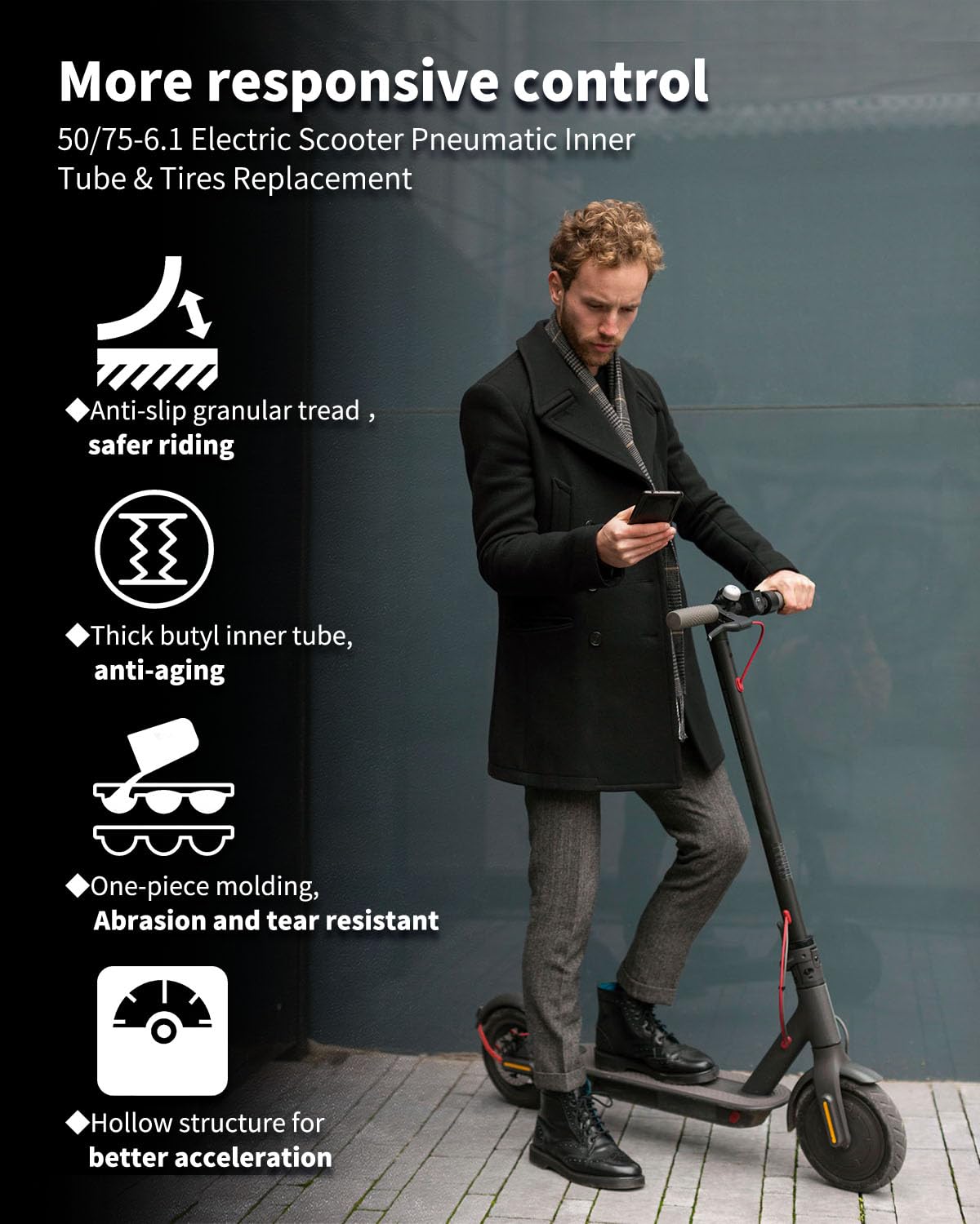 Walshen tube mounted on scooter rear wheel for better handling