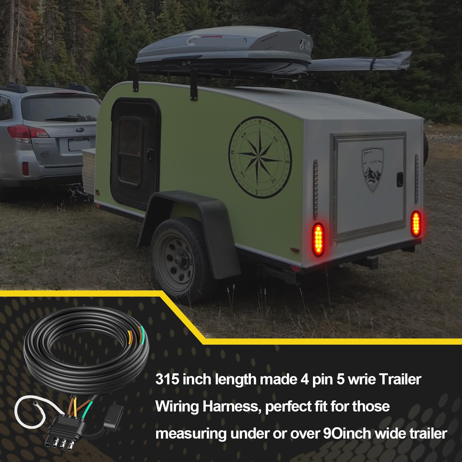 WALSIO routing on ATV trailer around axle, neat and safe cable placement