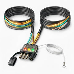 WALSIO front view of full 26ft harness showing plug and jacket, durable protection