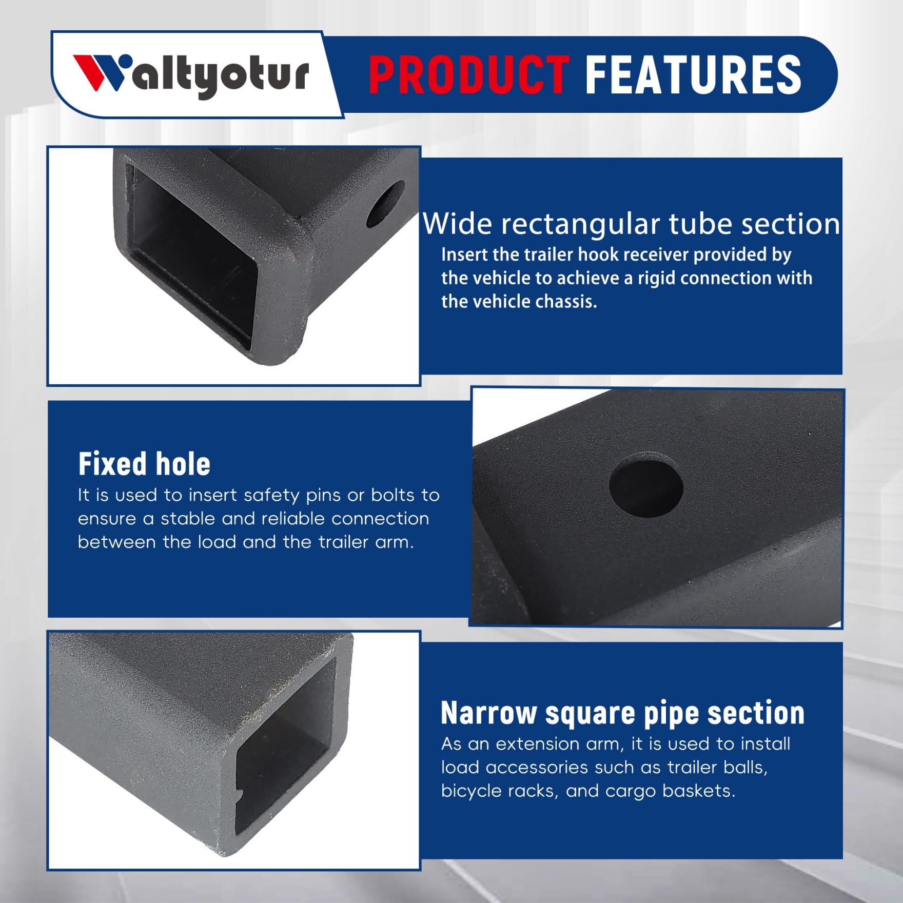 waltyotur textured black powder coat close-up, resists corrosion