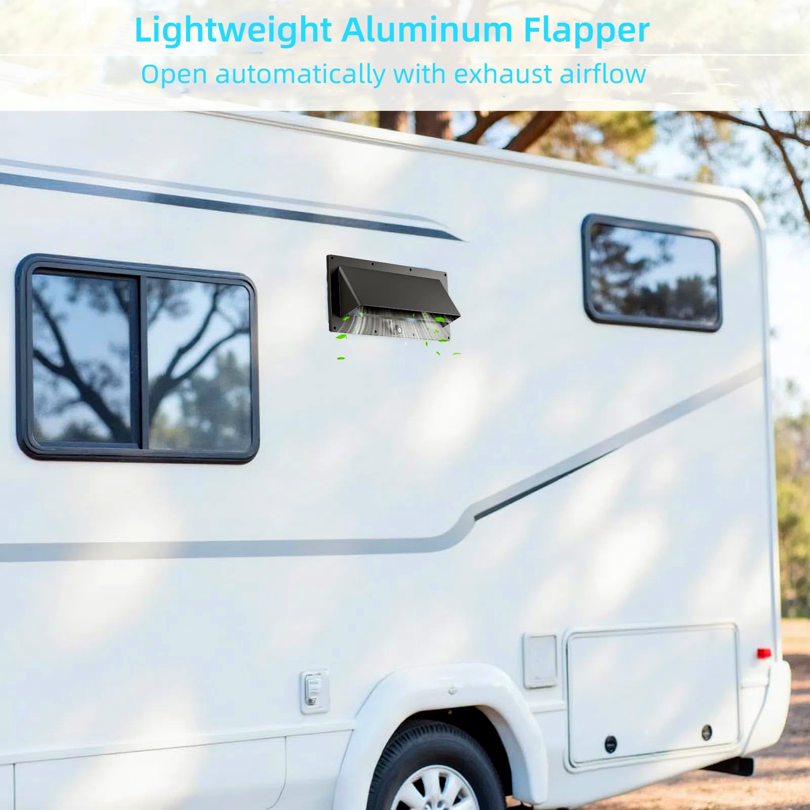 WanDwel vent cover mounted on RV exterior for durable weather protection
