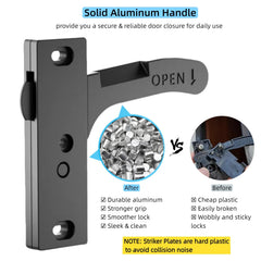 WanDwel latch installed on RV screen door demonstrating secure closure and neat fit
