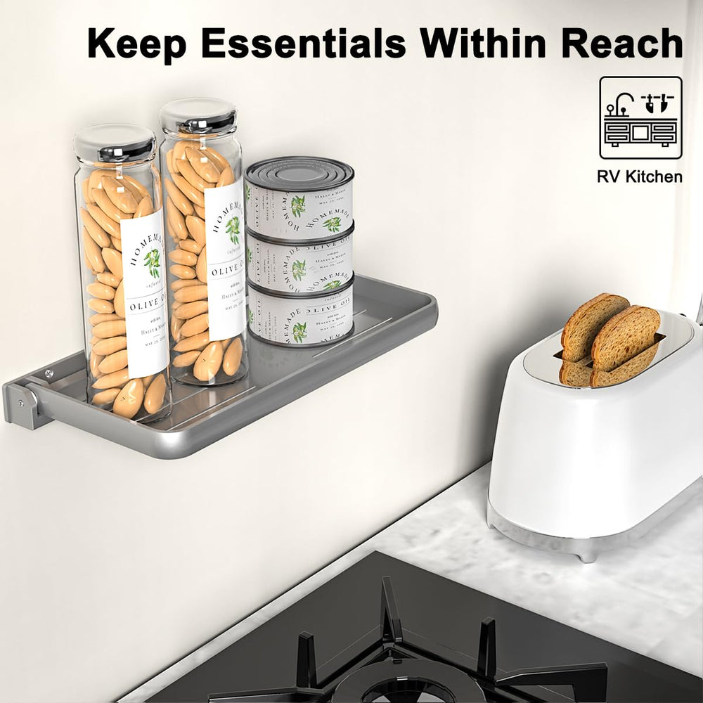 WanDwel mounted in camper kitchen for tidy, accessible storage