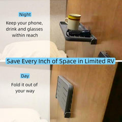 WanDwel shelf holding spices and phone for organized camper convenience