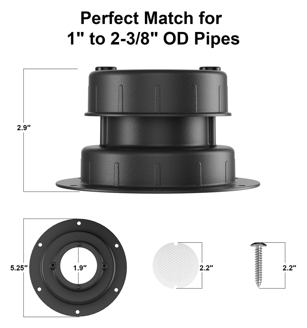 WanDwel vent cap hardware kit with screws and butyl tape for easy installation