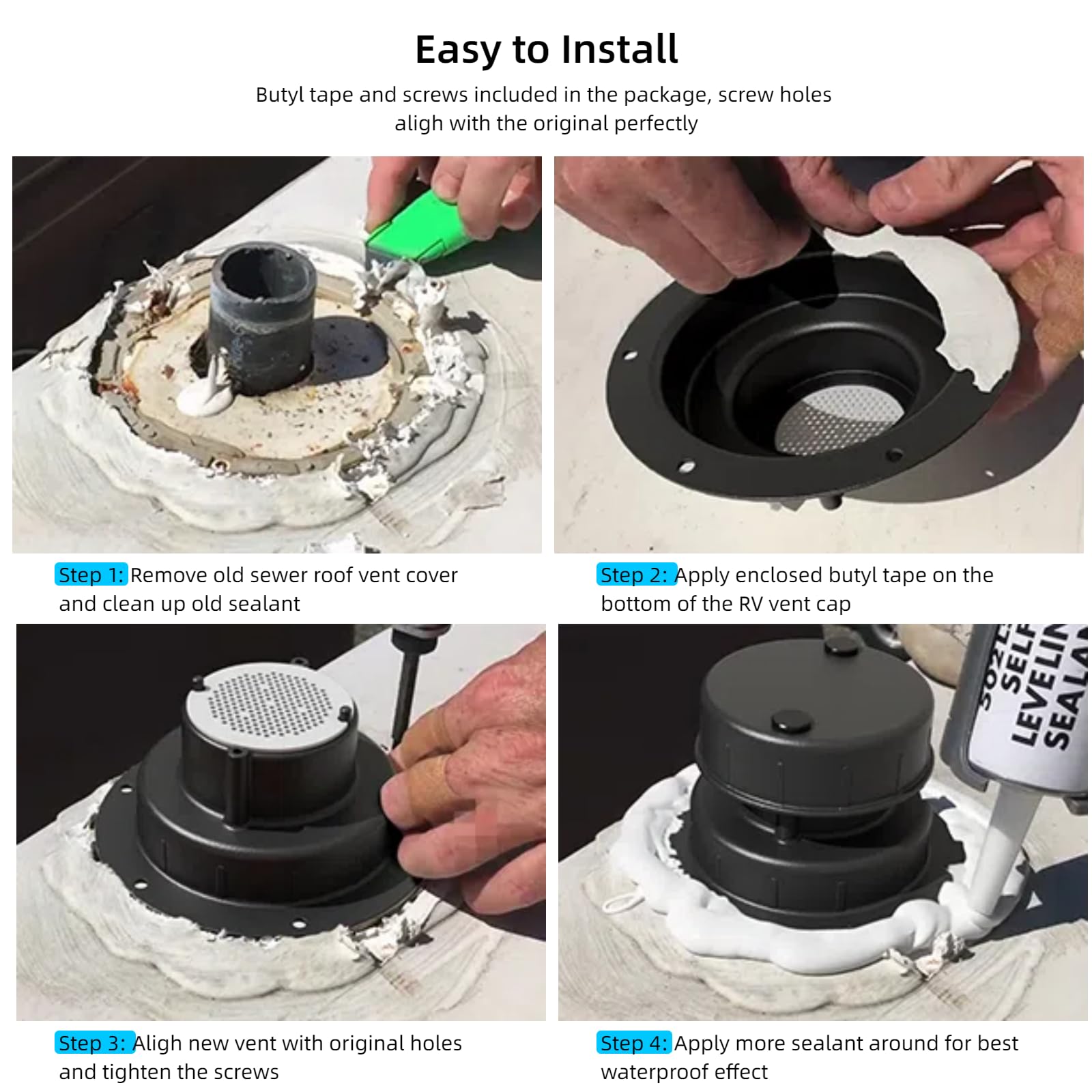 WanDwel vent cap top cover with screws highlighting stable attachment and durability