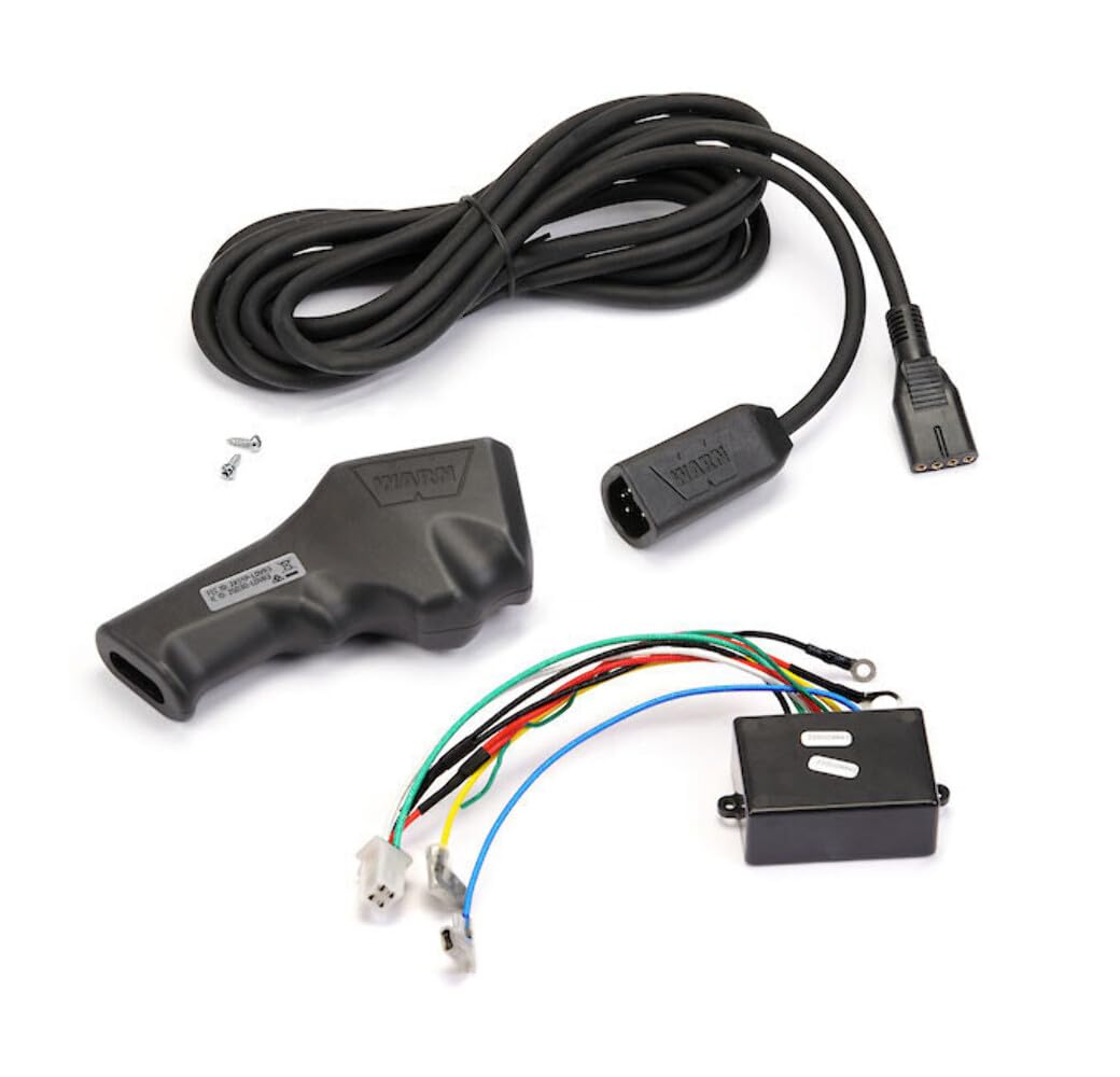 WARN 109470 front view showing remote and paired module for reliable remote control