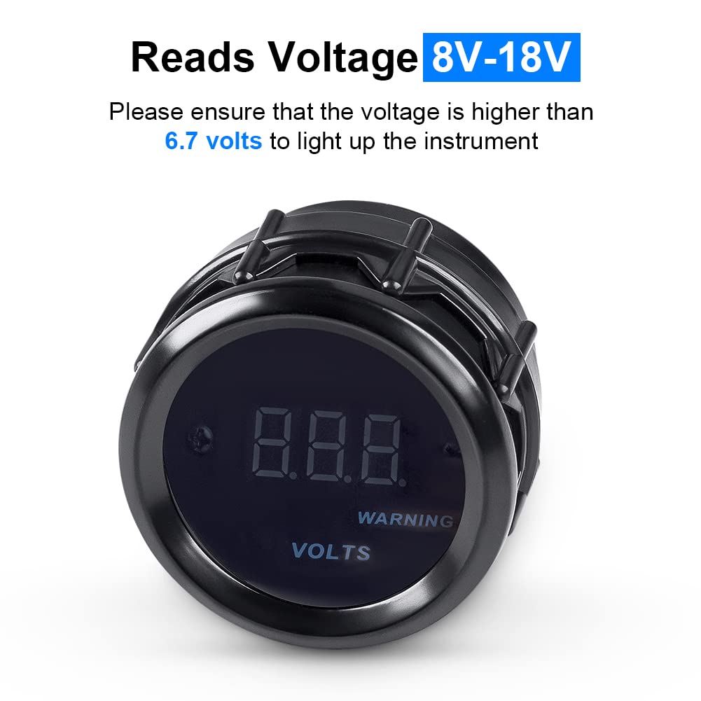WATERWICH close-up of digital numerals emphasizing clear voltage reading benefit