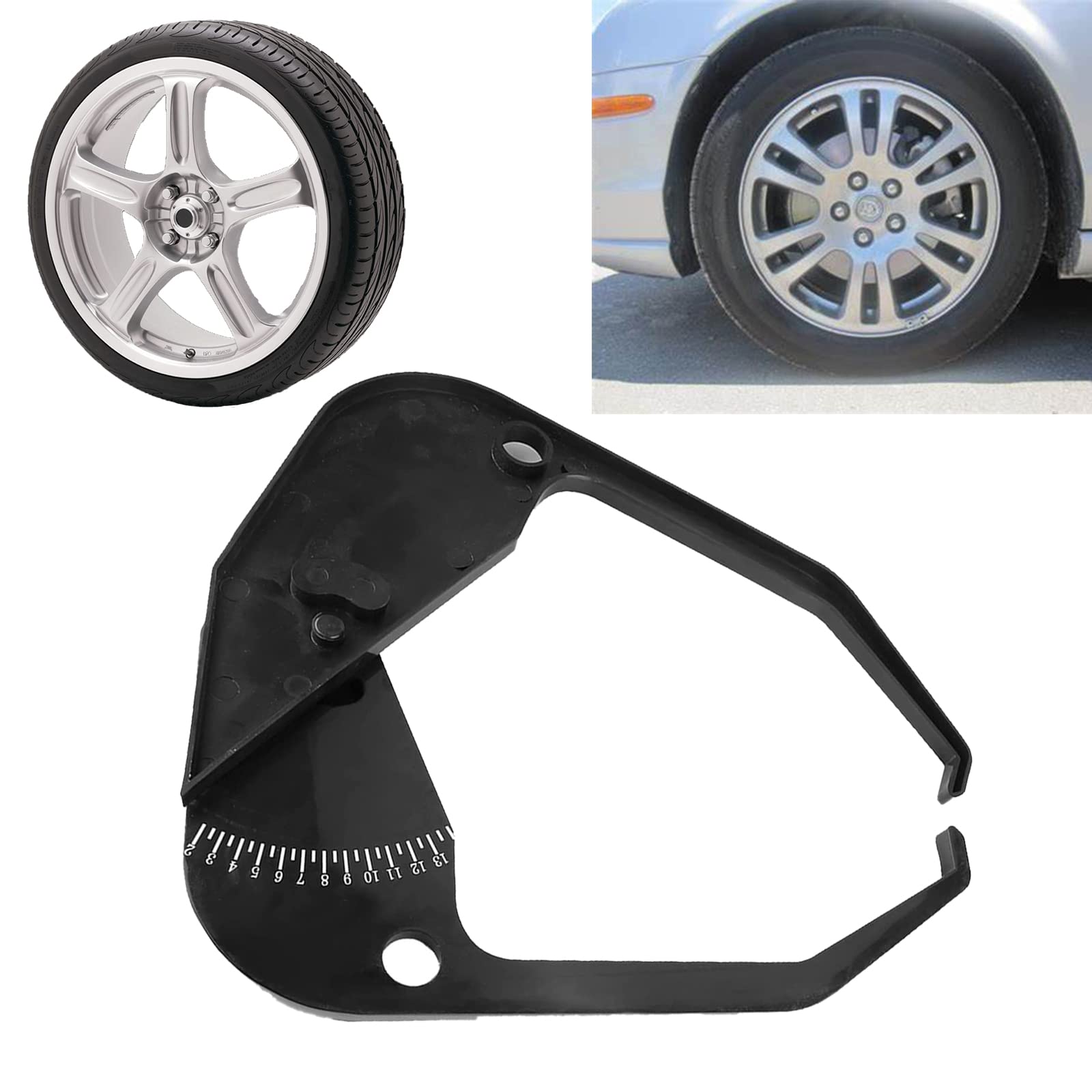 Watris Veiyi measuring a car wheel to illustrate use during tire balancing