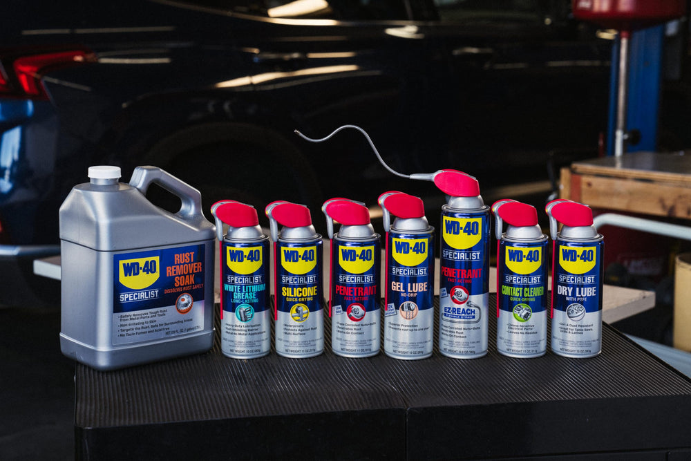WD-40 Specialist cleaned chrome part close-up showing restored finish benefit