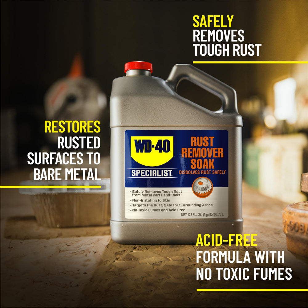 WD-40 Specialist label close-up with NSF P1 certification and safety benefit