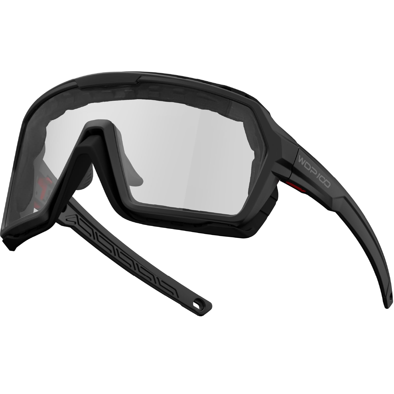 WDP100 worn with helmet showing hands-free stable fit during rides