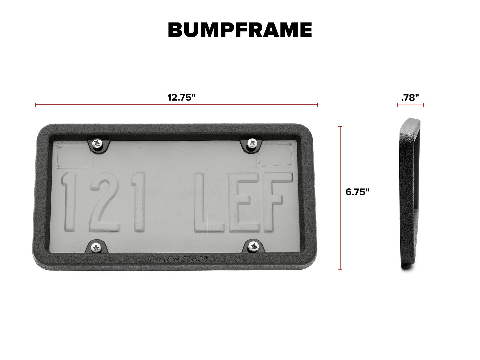 WeatherTech BumpFrame satin texture close-up highlighting scratch-concealing surface