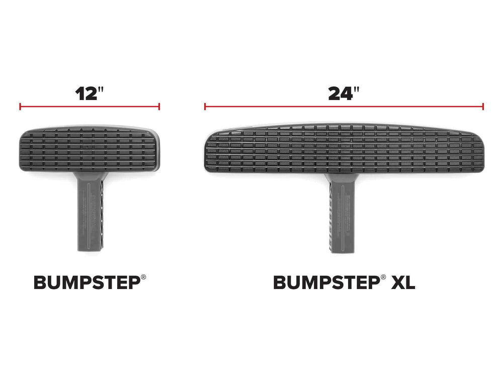 WeatherTech BumpStep next to ruler showing 12 inch width and scale benefit