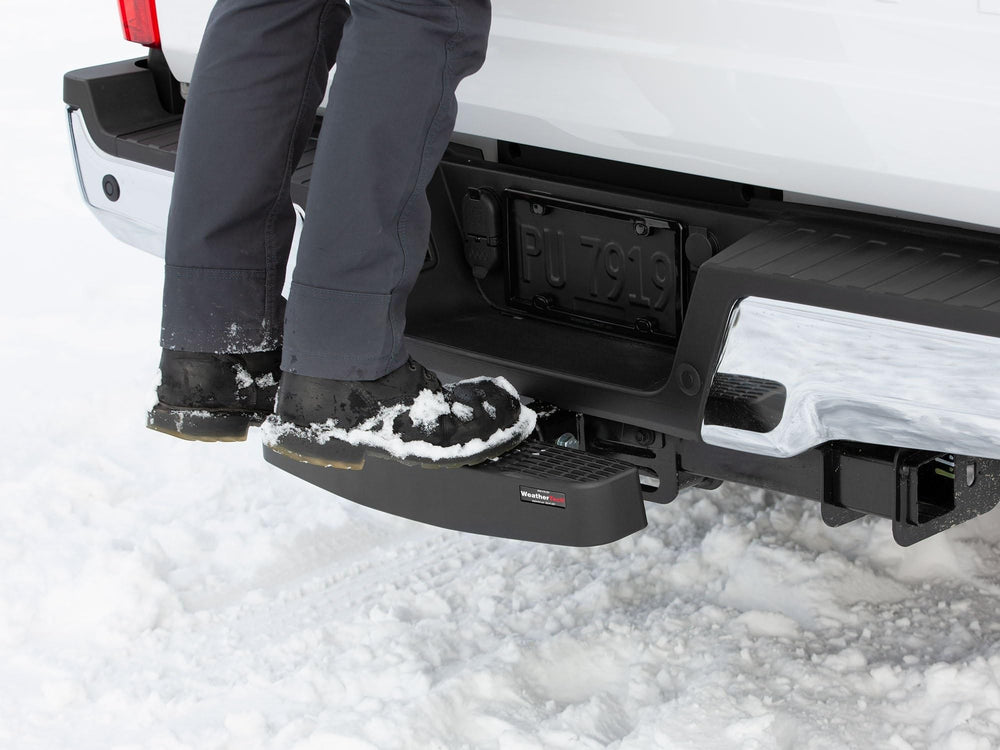 WeatherTech BumpStep XL mounted on truck providing bumper defense and access