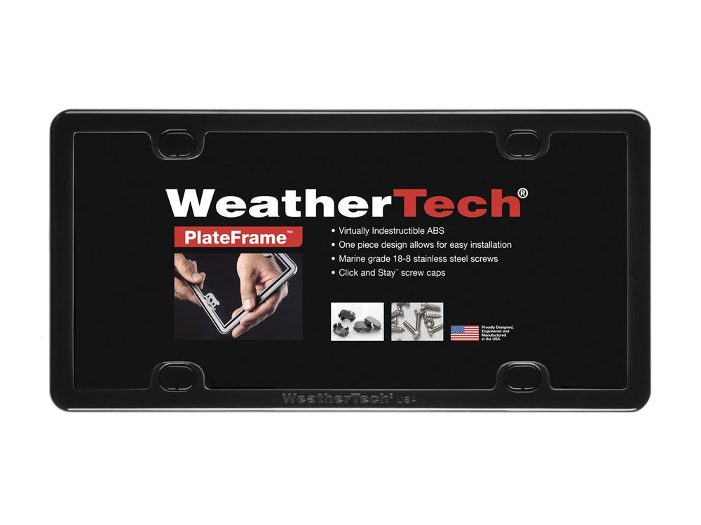 WeatherTech PlateFrame front view showing clean finish and secure fit