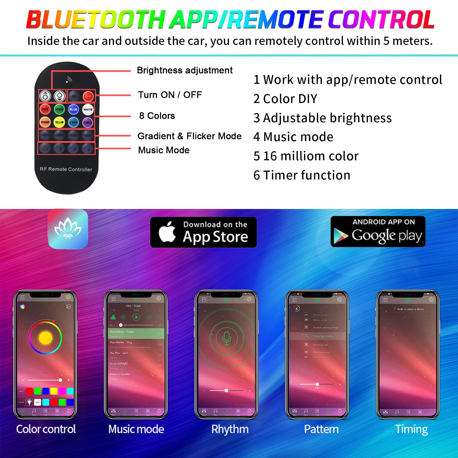 WEBUPAR app controller and physical remote offering instant control