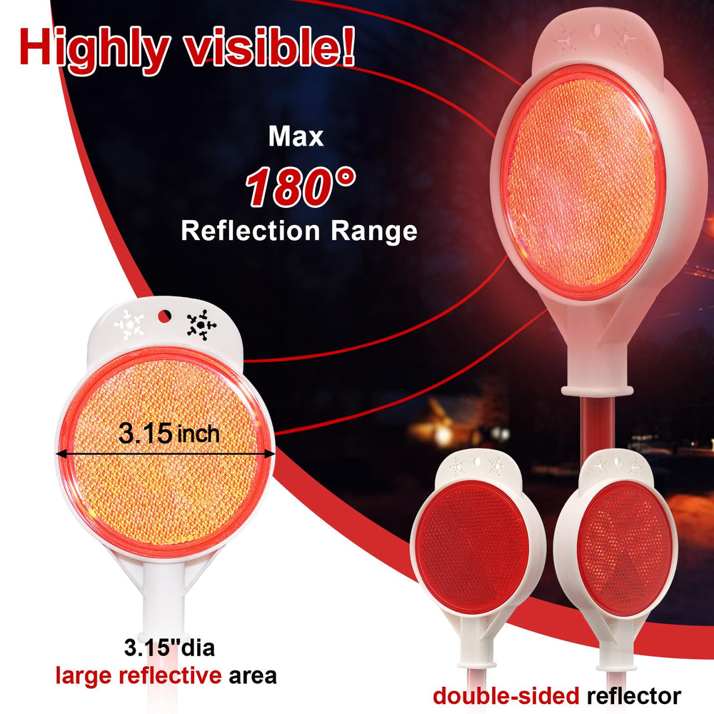 Wefaith close-up of double-sided reflector showing improved nighttime visibility