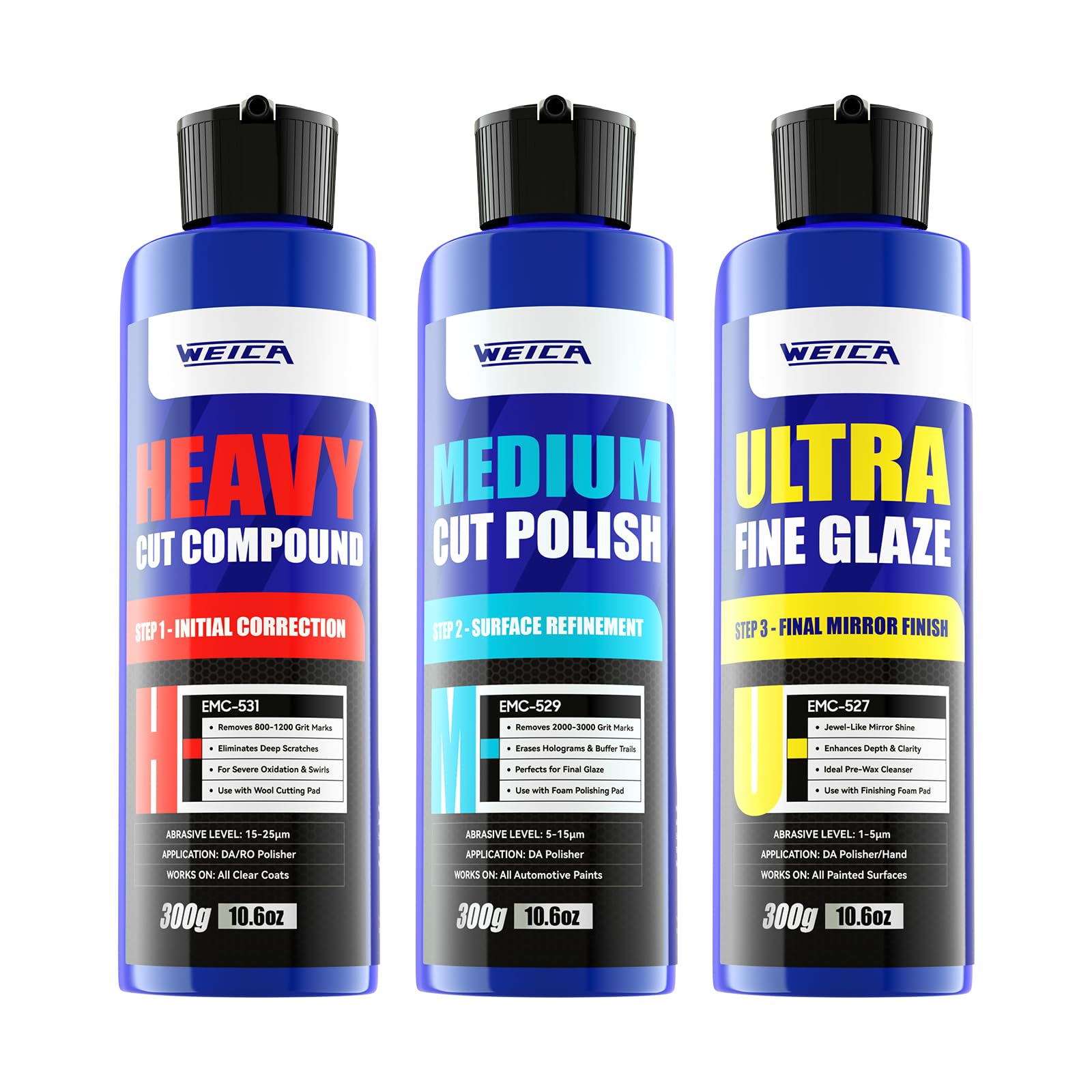 WEICA kit front packaging showing three 32 oz bottles and benefits