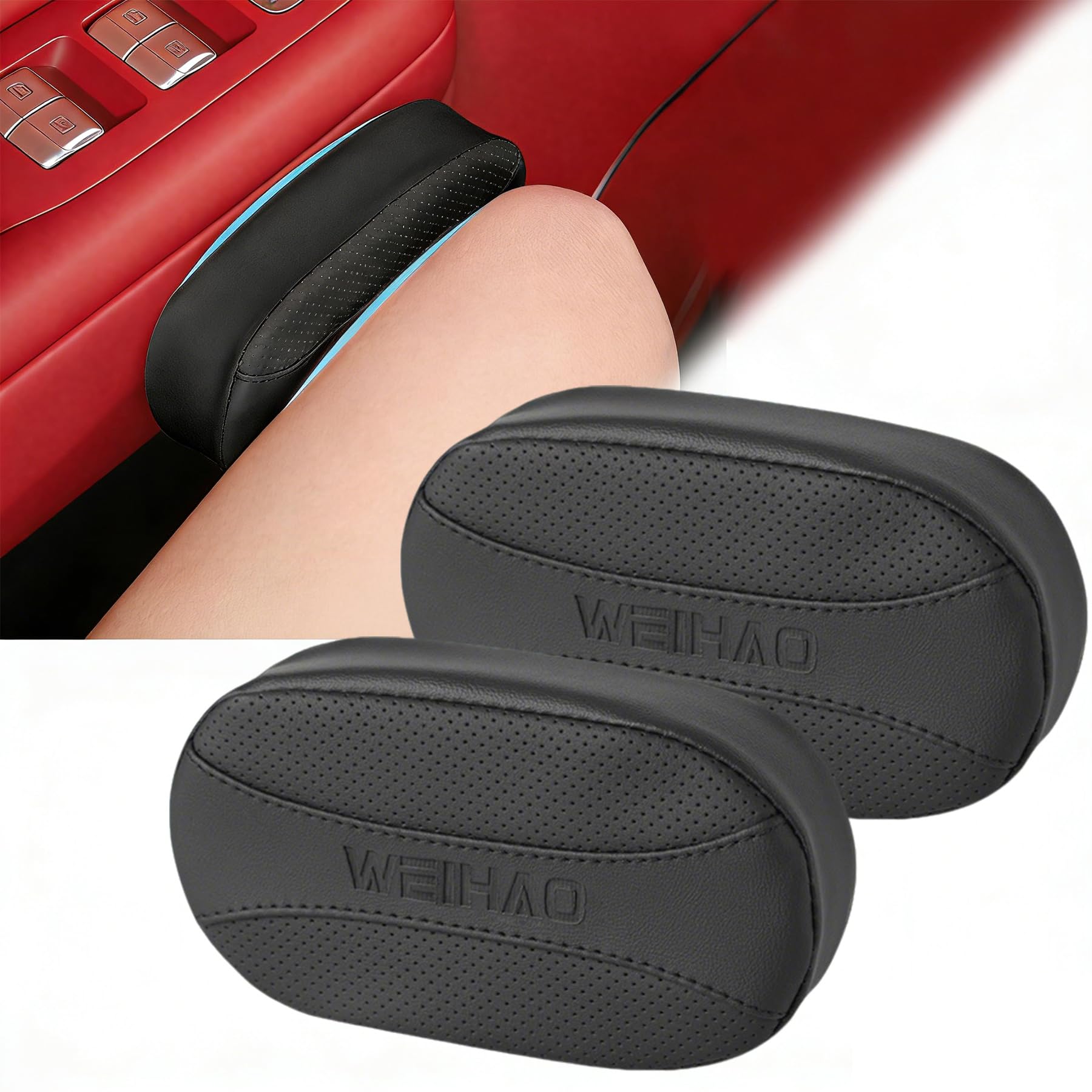 WEIHAO front view of knee pad showing compact profile and soft protection