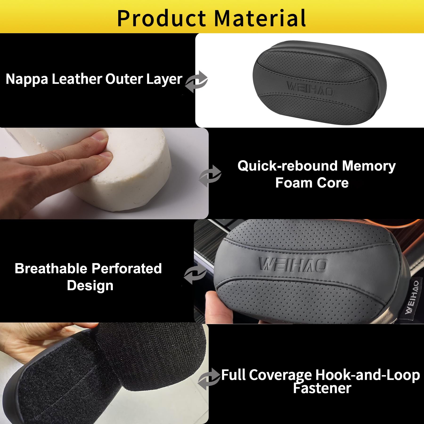 WEIHAO pad in use on center console reducing pressure and vibration