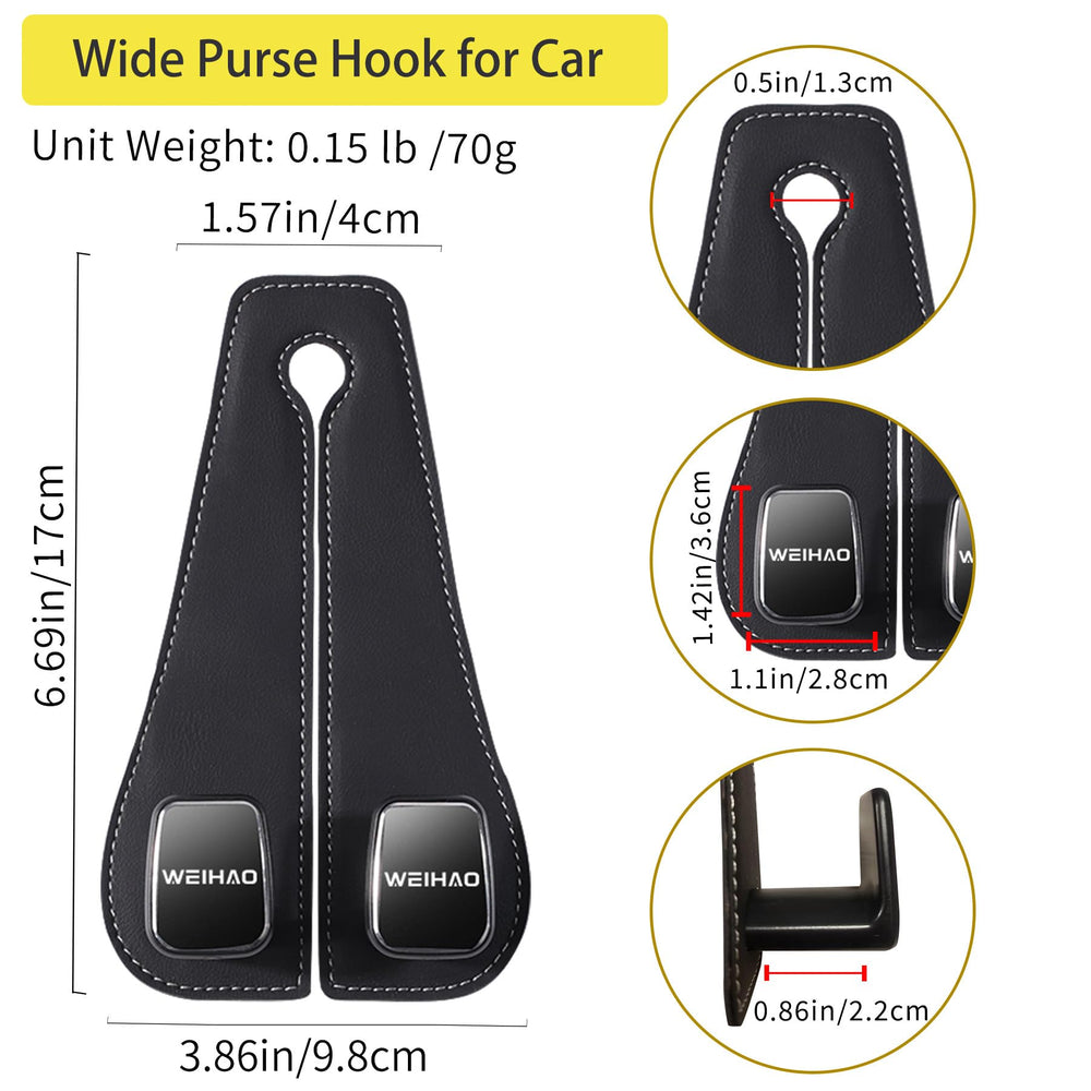 WEIHAO hook beside seat for size comparison, space-saving benefit