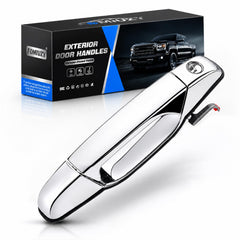 WEILEITE front driver chrome handle front view showing precise OEM fit and improved appearance