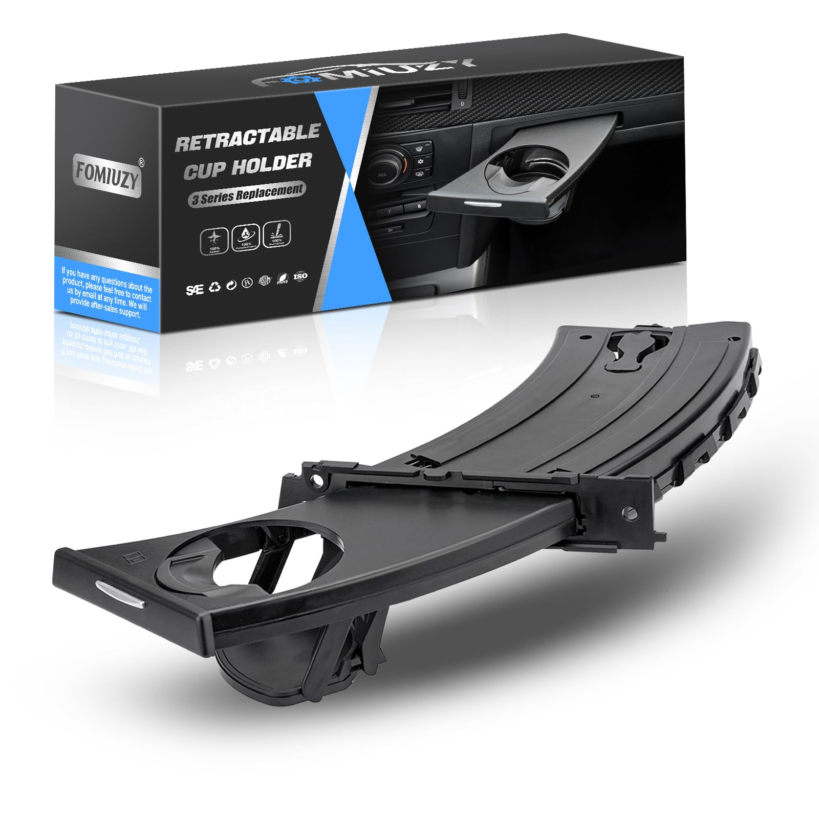 WEILEITE front view cup holder showing clean replacement fit and restored console look