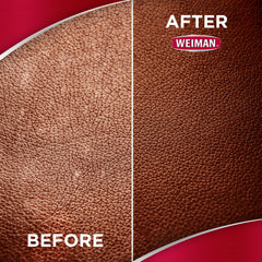 Weiman-treated car seat before and after showing restored look