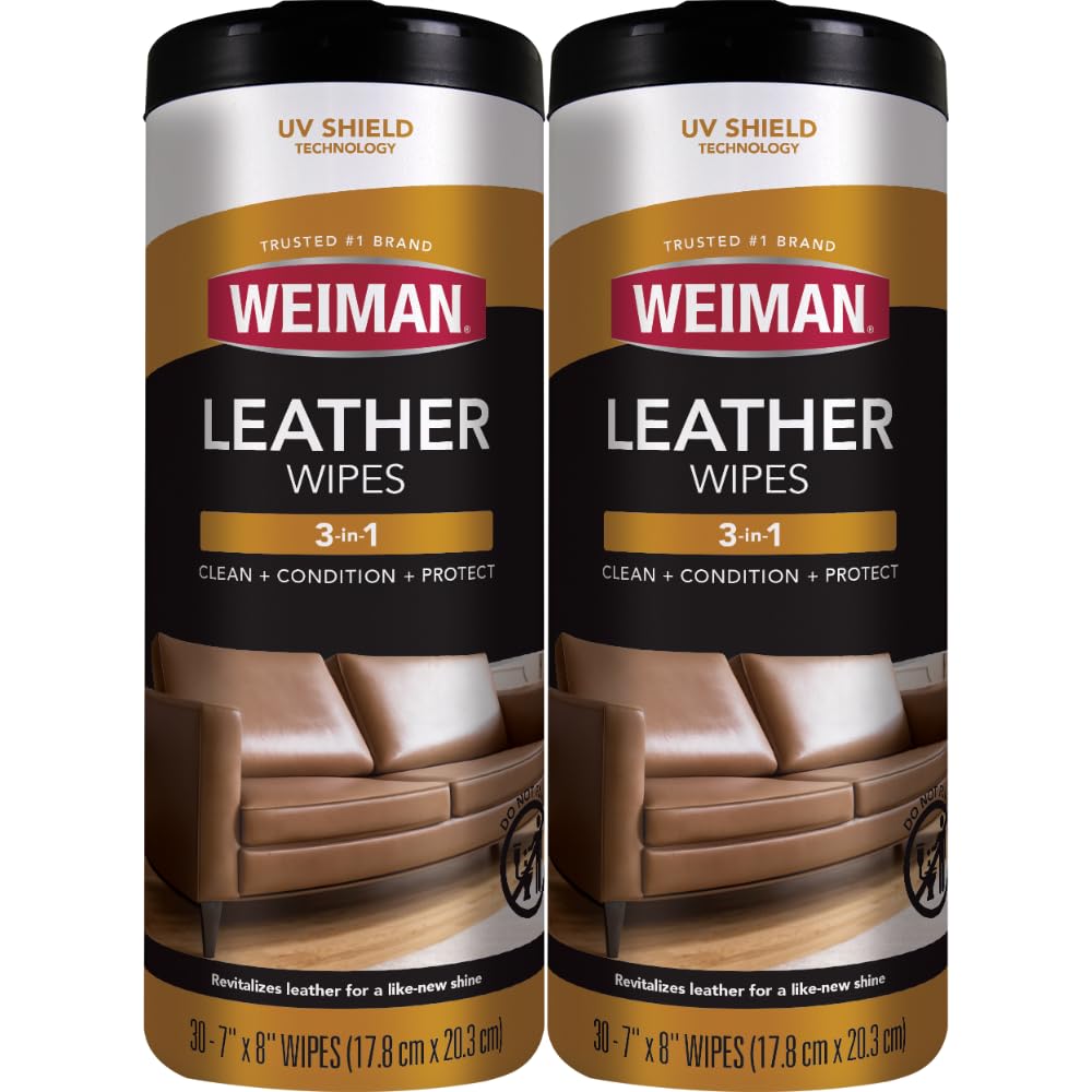 Weiman product front packaging showing two-wipe pack and benefits