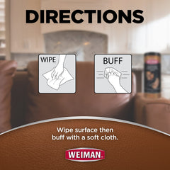 Weiman wipe being used on car seat to remove dirt and protect interior